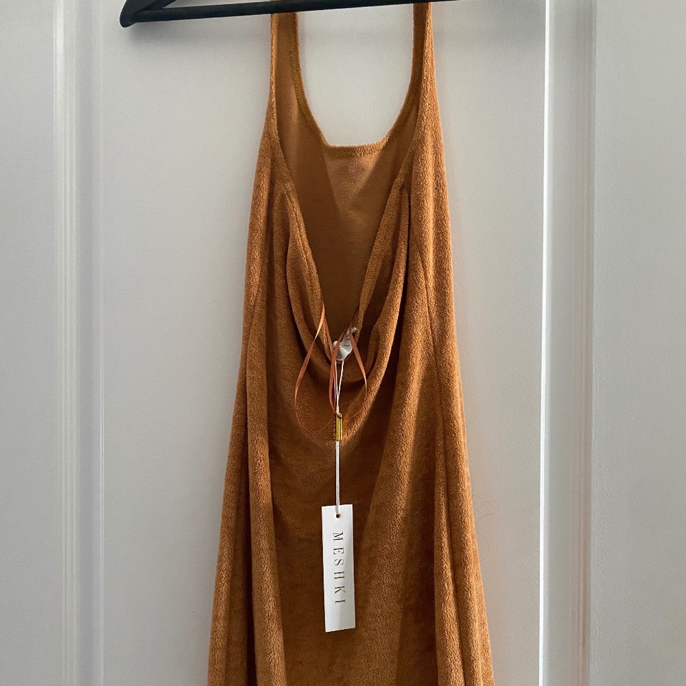 Meshki Marina Terry Towelling Halter Mini Dress